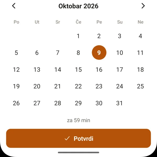 Izbor dana i vremena podsetnika u aplikaciji SayPin